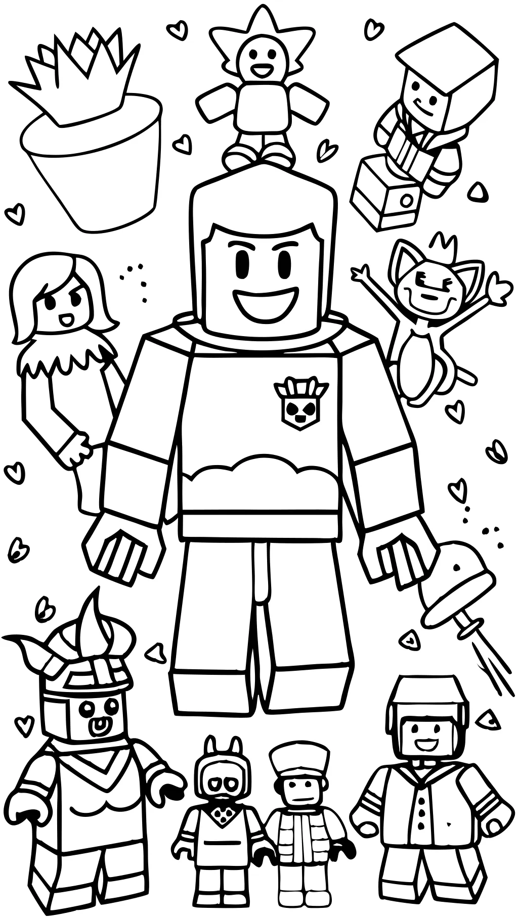 roblox with no face coloring page